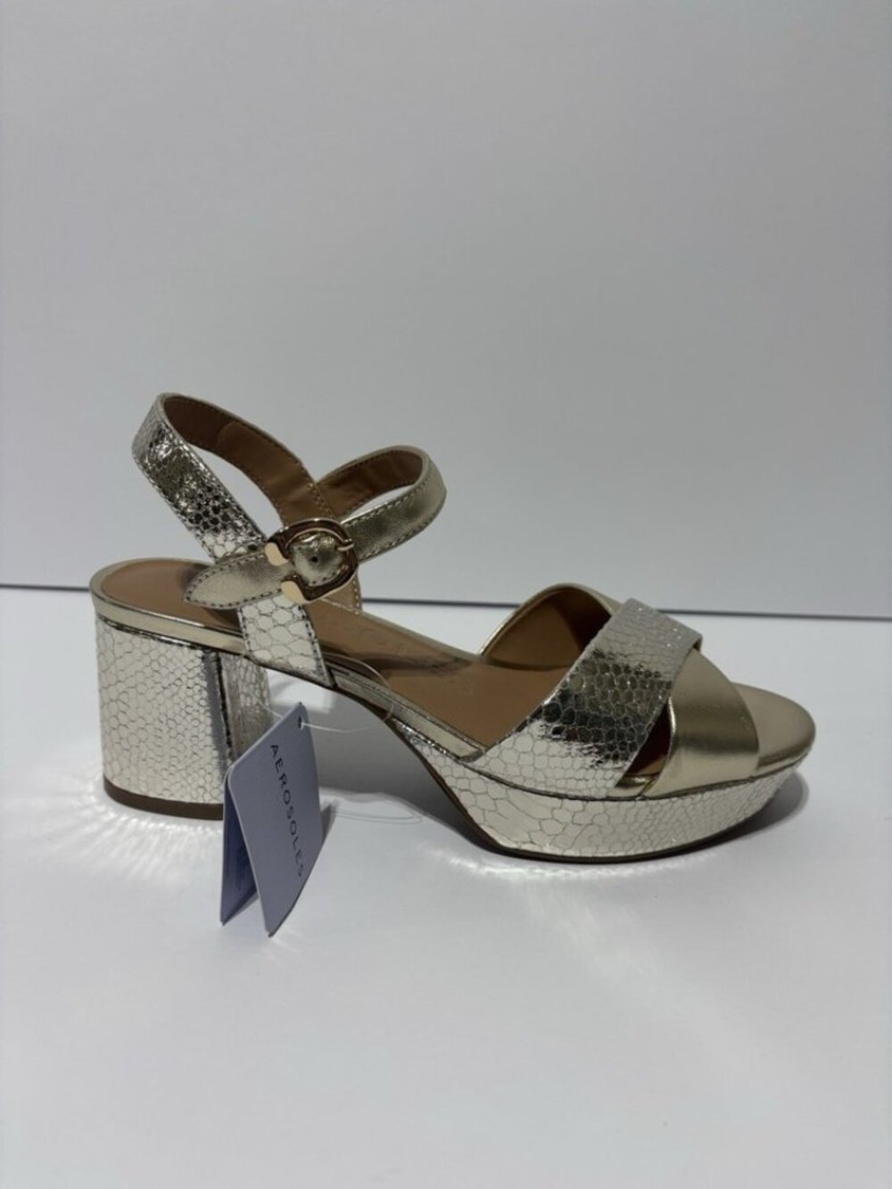 Aerosoles Women’s Cosmos Silver Platform Sandals, Size 8.5 M